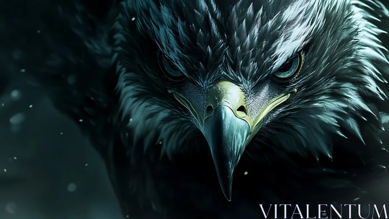 Majestic Eagle Close-Up in Dramatic Digital Art Style.