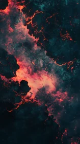 Molten Veins Dance: Where Cosmic Fire Meets Teal Void