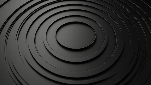 Concentric black circular layers forming abstract rings.