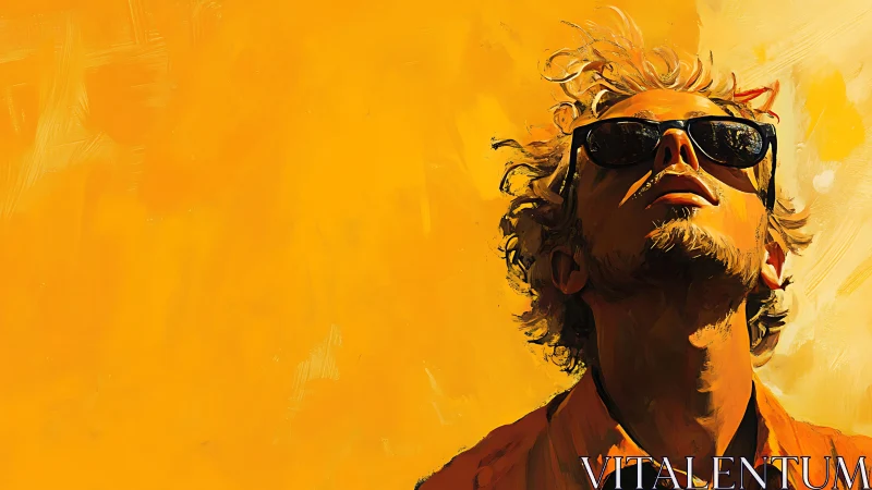 Sun drenched daydreamer soaking in a brilliant golden sky.