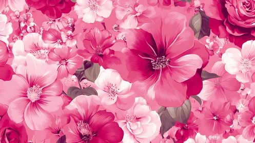 Vibrant Pink Floral Garden Bursting with Blooms.