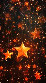 Ember-bright hanging stars drift through a midnight sparkstorm.