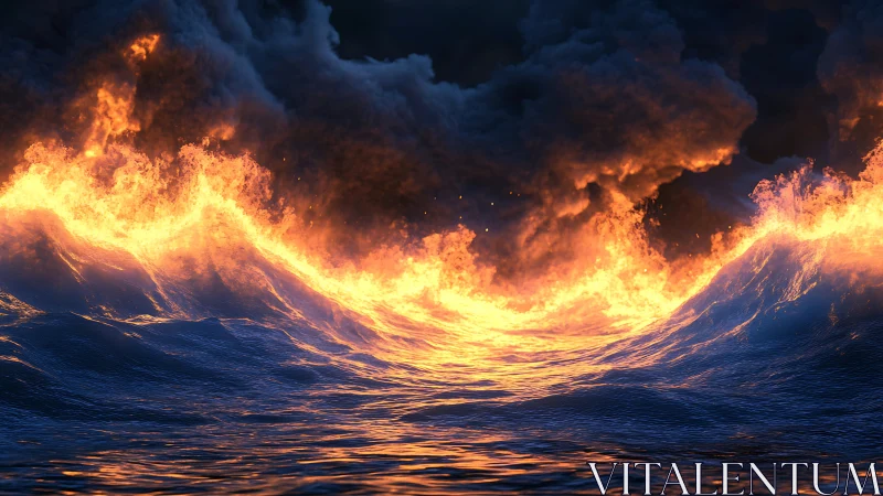 Celestial Conflagration Engulfs the Night Sky.