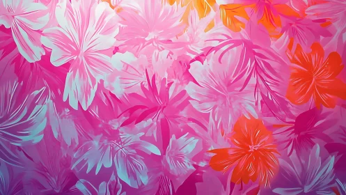 Vibrant Floral Abstraction: Layered Digital Botanical Composition.