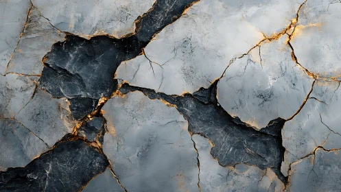 Cracked marble texture with dark veins and gold highlights.