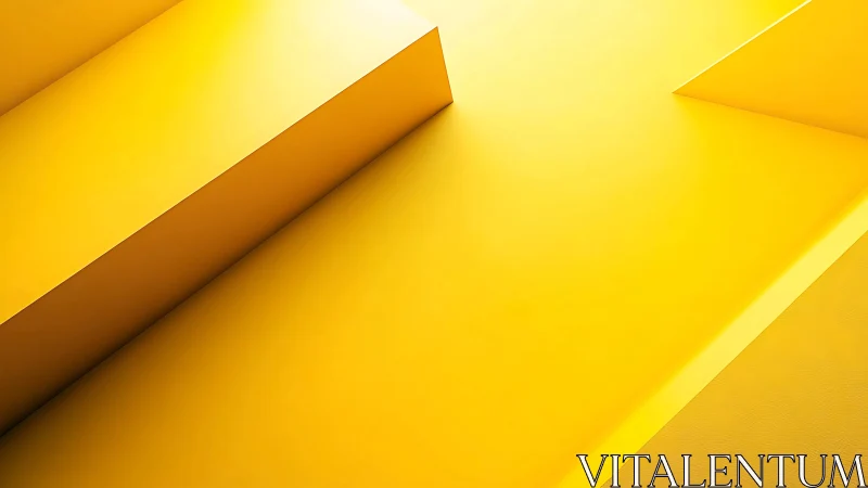 Minimalist yellow geometry creates bold abstract depth study