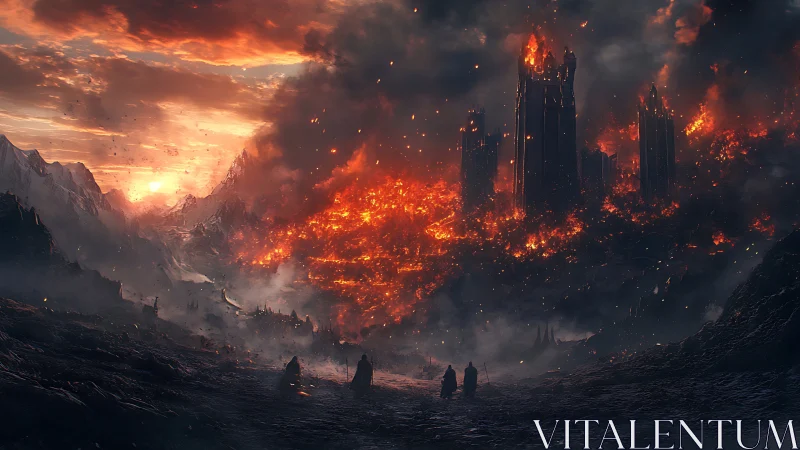 Burning Kingdom: Apocalyptic Fantasy Landscape