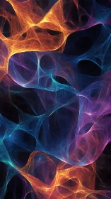 Colorful fractal light filaments form layered translucent webs