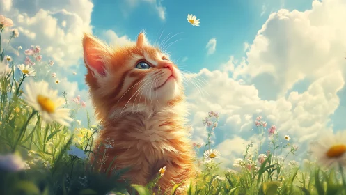 Felid Portrait in Chromatic Luminescence with Atmospheric Bokeh Rendering.