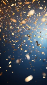 Golden confetti cascade ignites a midnight celebration sky.