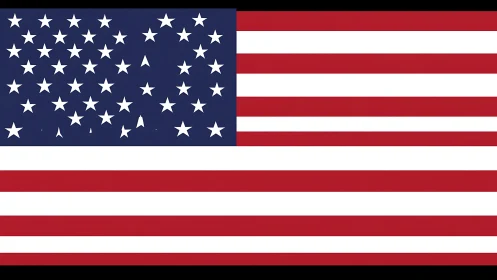 Bold flag of the United States waves in graphic clarity