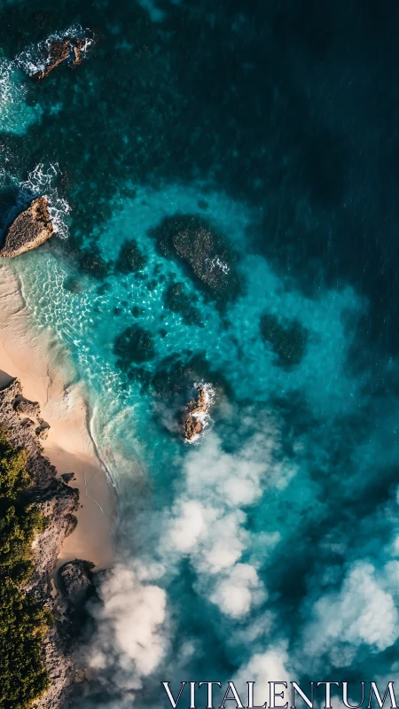 Coastal Paradise: Turquoise Waters Meet Sandy Shore.