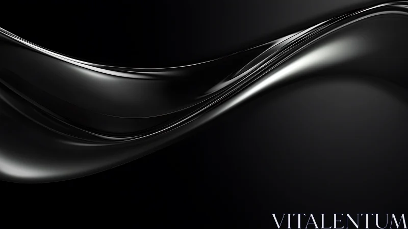 Curved metallic wave forms traverse a dark gradient field