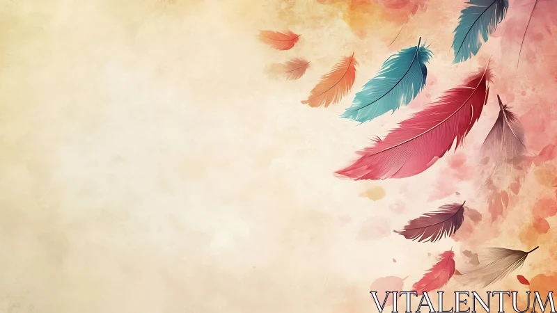 Drifting rainbow feathers on a whispered pastel breeze.