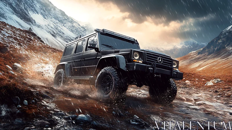 Storm-chasing Mercedes G-Wagon muscles through alpine mud