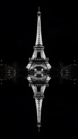 Eiffel Tower stands centered with sharp vertical reflection
