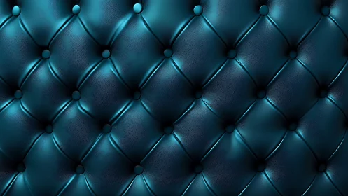 Midnight teal tufted leather nebula wall in soft glow.