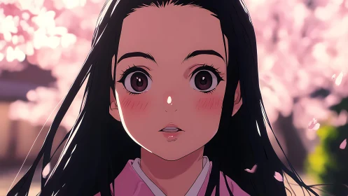 Soft spring surprise beneath drifting cherry blossoms.