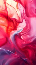 Silken crimson waves flow in luminous abstract motion