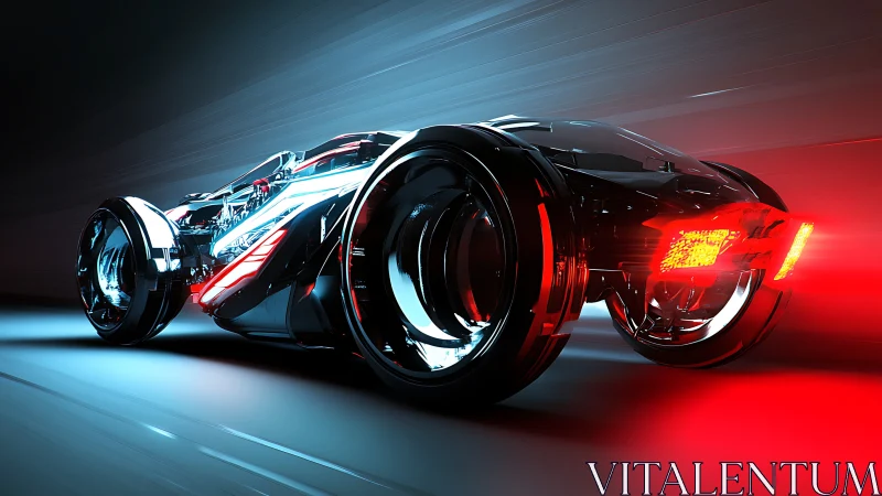 Sleek futuristic racing car glows with bold neon speed