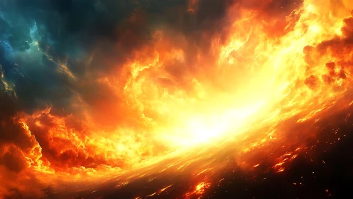Apocalyptic Solar Eruption: Cataclysmic Celestial Phenomenon.