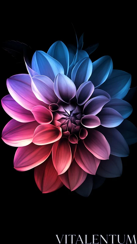 Luminous Gradient Flower Blooms with Radiant Color