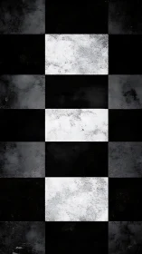 High-contrast distressed checkerboard grid with textured tiles