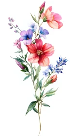 Garden's Gentle Song: Watercolor Florals.