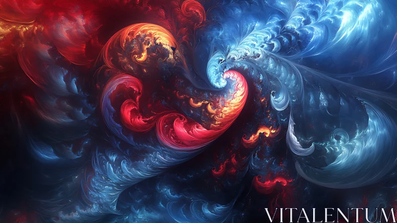 Fractal vortex dynamics in red blue chromatic turbulence field.
