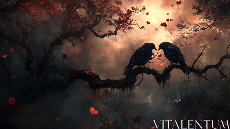 Ravens in Gothic Twilight: Shadowed Passion.