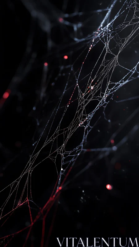 Neon data filaments weaving a dark cosmic latticework.