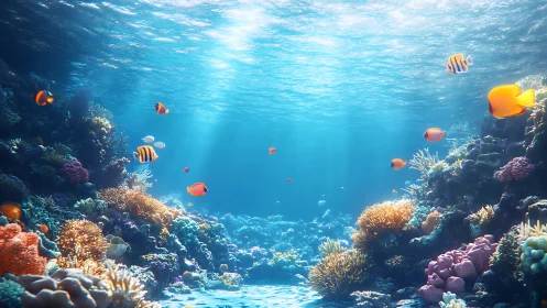 Sunlit coral boulevard where painted reef fish wander lazily.