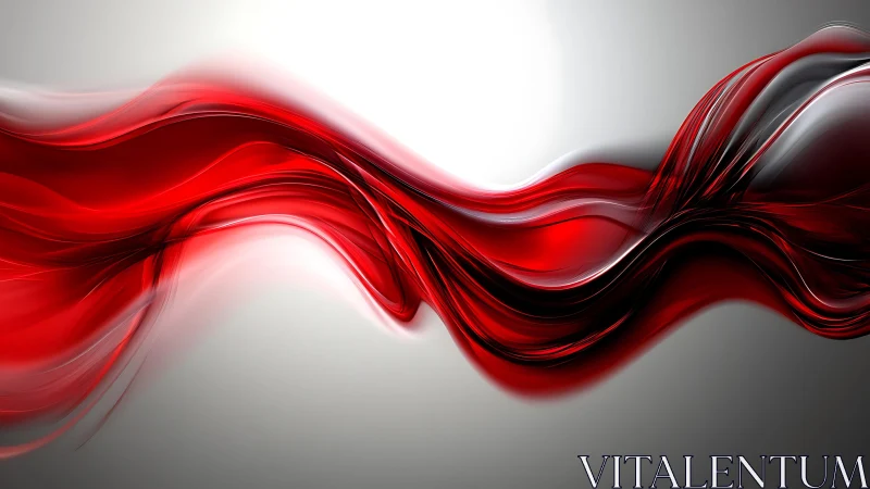 Dynamic red and black abstract waves on gradient background.