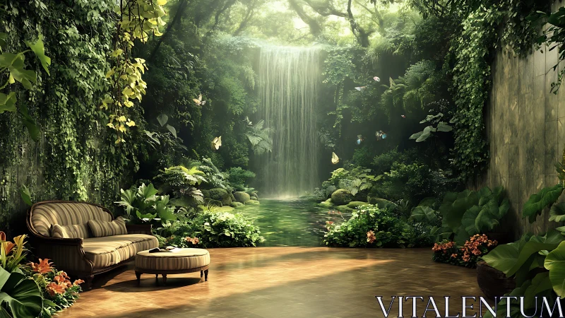 Lounge Beneath the Hidden Waterfall Curtain of Daydreams.