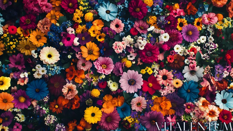 Vibrant Floral Arrangement Against Dark Background.