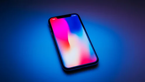 Modern Smartphone Glows with Vibrant Gradient Display