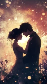 Two Hearts Glowing in Golden Magic.