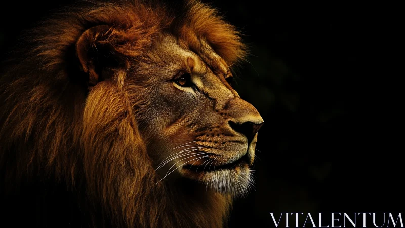 Golden-maned monarch listens to the silent savanna night