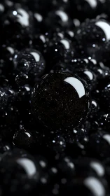 Glistening midnight spheres with soft cosmic reflections.