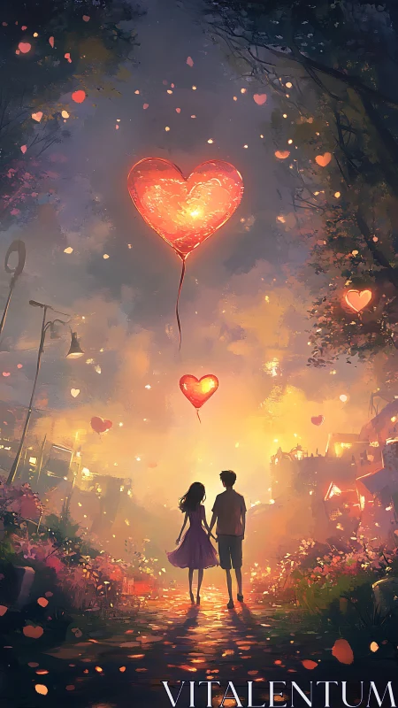 Two Hearts Ignite: A Luminous Love Story in Neon Bloom.