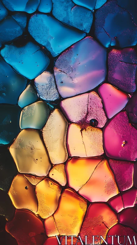 Multicolor irregular cell-like panes under soft lighting.