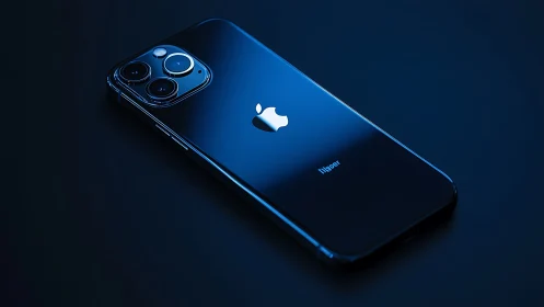 iPhone 12 Pro in Deep Blue with Triple Camera System.