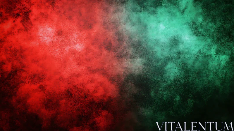 Red and green textured abstract background with soft haze.