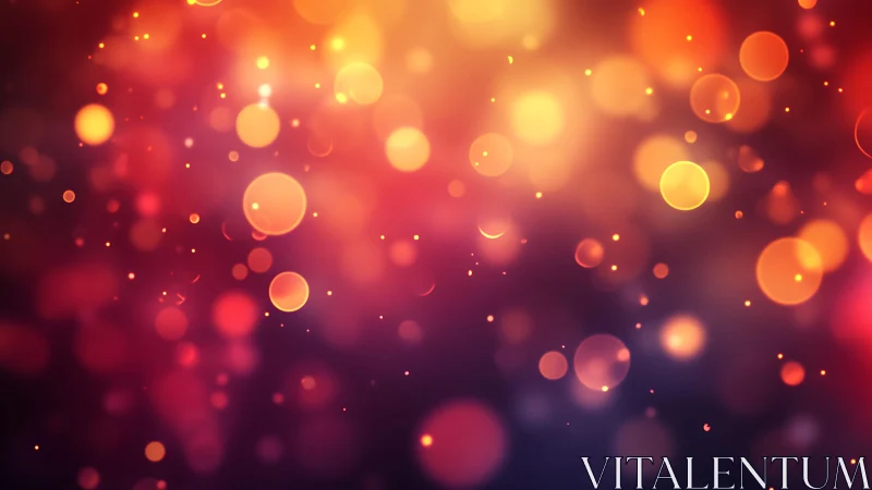 Glowing bokeh background with warm orange and red lights, abstract style.