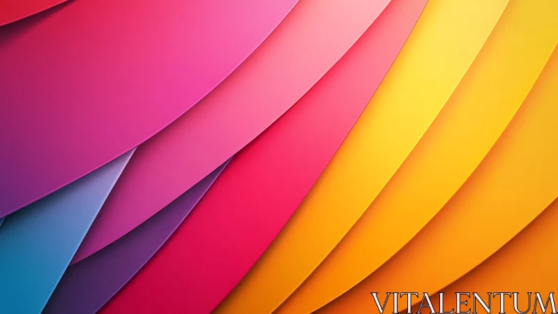 Vibrant overlapping color arcs in abstract gradient design.