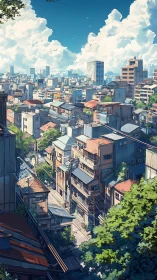 Sunlit rooftop maze above a quiet summer city afternoon.