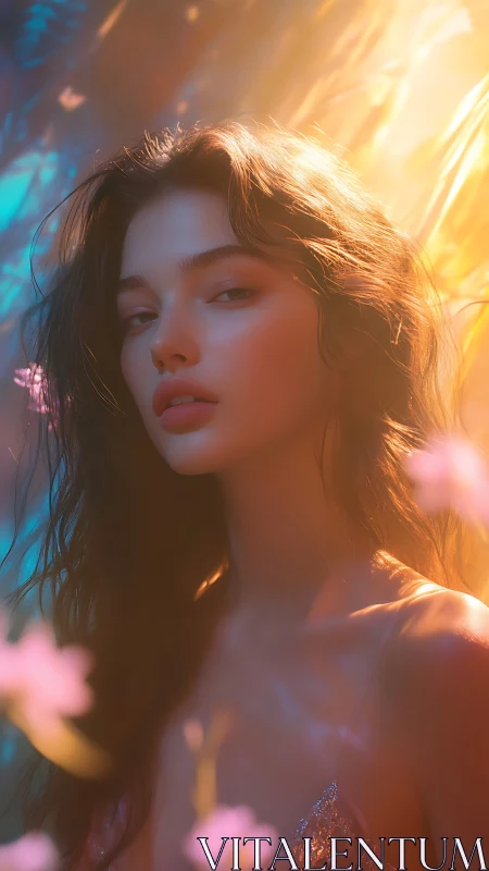 Dreamlit portrait in soft-focus atmospheric digital painting.