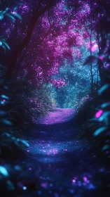 Neon Forest Cathedral: Bioluminescent Dreamscape.