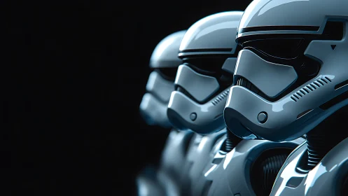 Chrome-clad sentinels lean into the darkness and wait