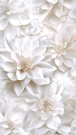 Ivory Petals in Luxe Bloom: Dimensional Garden Reverie.